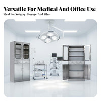 Medical Instrument Cabinet Resistant Stainless Steel Cabinet Rust-Resistant Steel Storage Locker for Pharmacists, Lab Technicians