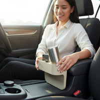 Seat Space Organizer Featuring Beverage Holders Holder Easy Installation Space Organizer Universal Fit Console Side Pocket for Road Trips