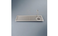 Tea Making Coffee Pour Over Drain Rack Over the Sink with Faucet Opening Stainless Steel Beverage Tray with Cup Rinsing Device for Baristas, Cafes, Home Beverage Stations