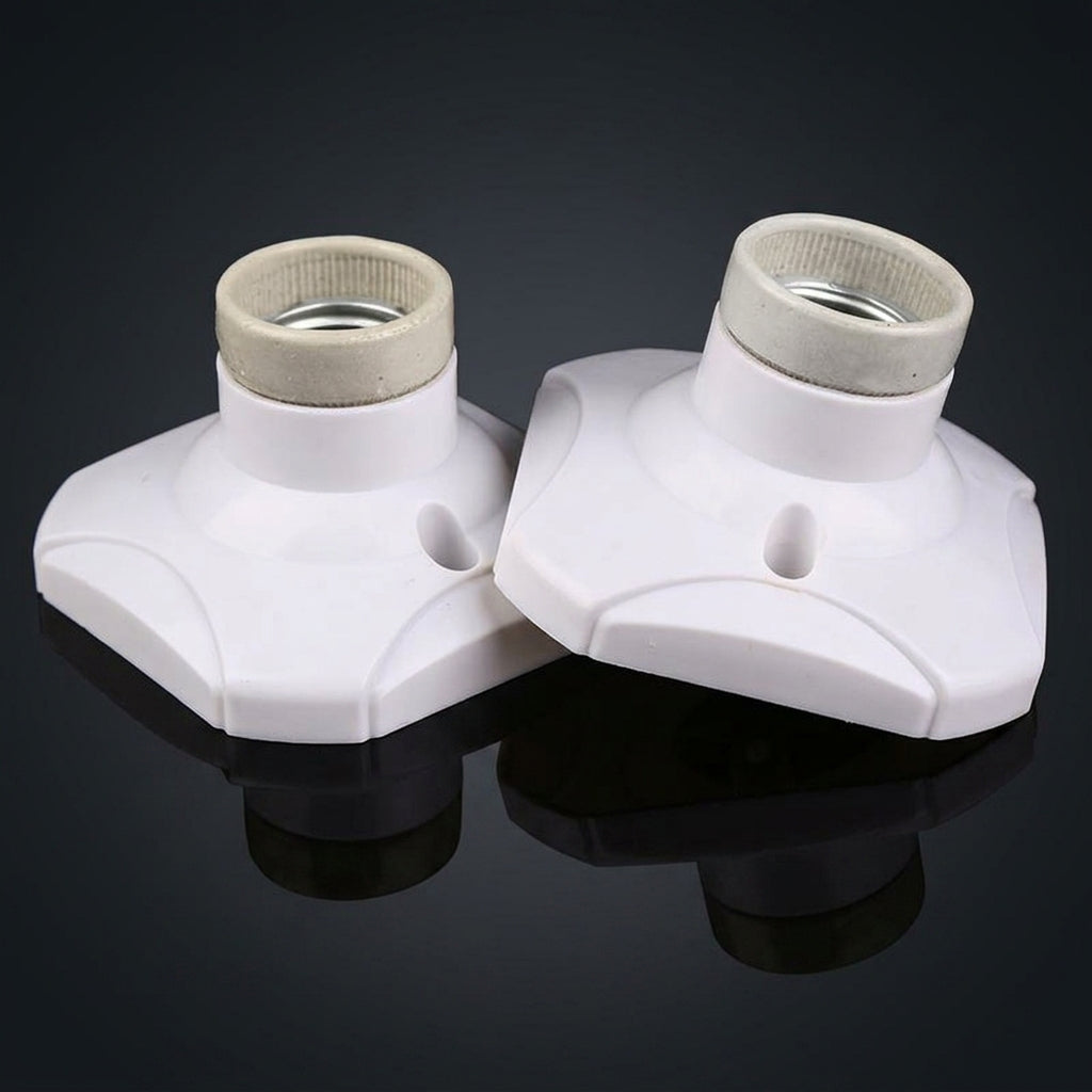 Garage Lighting Light Fitting for Pendant Light, E27 Lamp Holder and Bulb Holder, Flame Retardant E27 Lamp Ceiling Pendant, 2 Pack Plastic Set