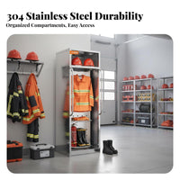 Stainless Steel Fire Suit Hanger 360° Rotation Double-Sided Firefighter Uniform Rack Firefighter Gear Rack for Training Facility