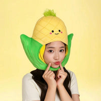 Fuzzy Corn on the Cob Hat Novelty Humorous Corn Hat Oversized Headwear for Kids, Stage Performances