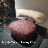 Sled Base Armchair Light Luxury Upholstered Single Seater Italian and design Comfortable Padding for Business Owners, Bedroom