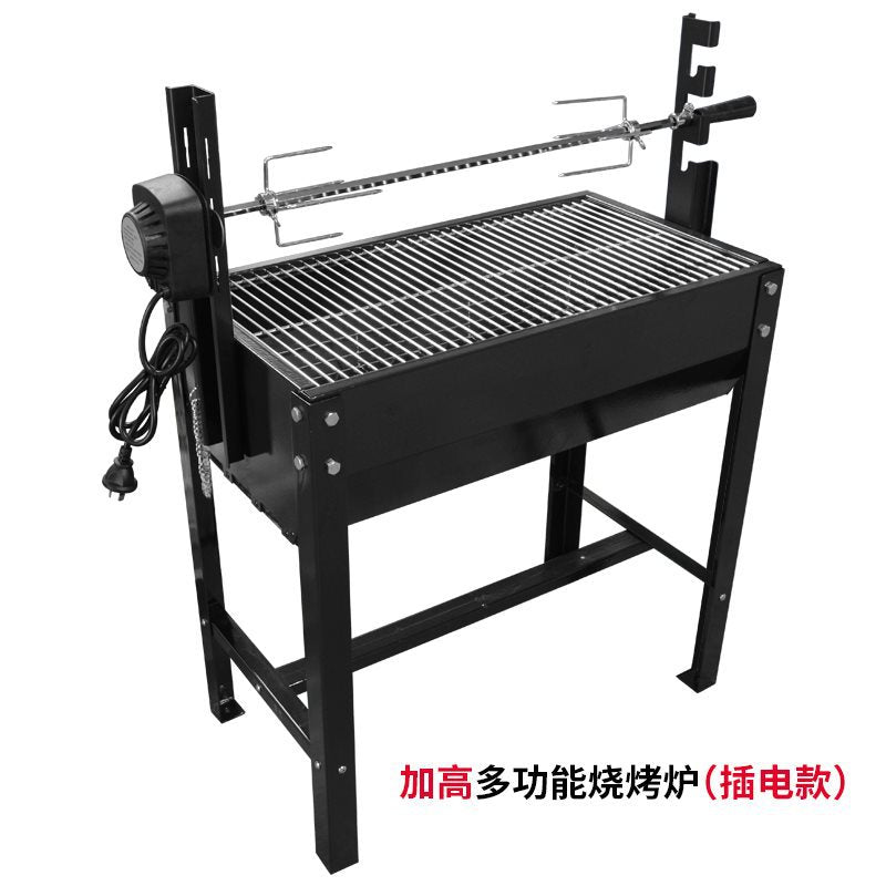 烤羊腿炉子全自动旋转烧烤架户外烤羊排烤鸡炉搪瓷烧烤炉