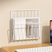 Metal Wall Hanging Basket, 2 Pack Kitchen Storage Rack, Automatic Vertical Organiser for Small Flats, Space Saving Wire Wall Shelf