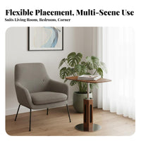 Round elevatingTop Side Table Adjustable Height Household Furniture Minimalist Design Vintage Inspired for Interior Designers
