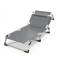 Multi-Position Foldable Reclining Bed Space-Saving Adjustable Recliner Compact Lounger Stable for Camping