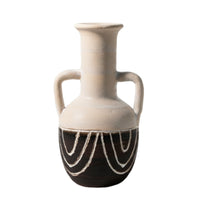 Resin Vase with Handles Artisan-Made Decorative Flower Vase Attractive for Study