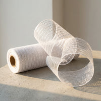 Poly Decorative Rative Mesh Ribbon Versatile Glittering Stripe Mesh Roll Versatile Floral Wrapping Net for DIY Enthusiasts, Home Stylists for Easter, Xmas, Christmas