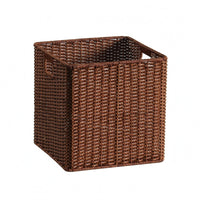 Square Woven Basket Handmade Woven Storage Basket Compact