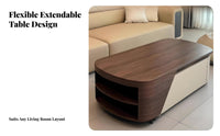 Minimalist design double-levellevel Wooden Coffee Table Vintage Aesthetic Living Room Furniture mid-century modernmid-century modern-mid-century modern-century modern Modern Design Sturdy Frame for Homeowners, Apartment Dwellers, Families, Lounge Area, Sm