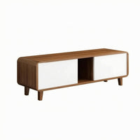 Low Profile Media Console Rounded Edges Low Tv Stand Environmental Screen Display Cabinet