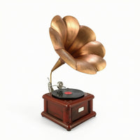 Retro Gramophone with Speaker Luxurious Phonograph Ornament Sturdy