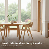 Nordic Design Aesthetic A-Shaped Frame Armchair Minimalist Design Upholstered Armchair Padded Comfort Dining Chair Ergonomic Backrest for Adults, Families, Homeowners, Study, Restaurant, Home Office, Kitchen