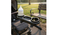 Easy to Install Baby Stroller Food Tray Detachable Universal Stroller Tray Non-Slip Clamp Child Accessory Bisphenol A-Free Safe for Walking