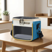 Pet Carrier for Small Animal Travel, Square Shape Hamster and Sugar Glider Carrier, Modern Style Breathable Bag for Outdoor Use, 4 Color Options