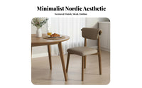 Upholstered Curvedrear Chair High-Resilience Seat Padding Upholstered Side Chair Ergonomic Spine-Supportrest Soft and Breathable
