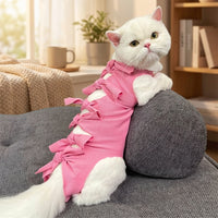 Pet Recovery Suit with Ties, Polyester Post Surgery Pet Clothing in a Casual Style, Unisex Anti-Lick Suit Dogs Recovery Suit for After Surgery
