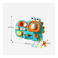 Dinosaur-Themed Stroller Steering Wheel Toy Multifunction Stroller Toy Sensory Travel-Friendly for Toddlers