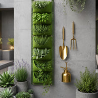 7-Pocket Hanging Planter Rectangular Hanging Pocket Planter Multiple Pockets