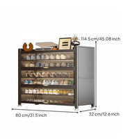 Multi-Layer Steel Footwear Storage Unit Large Capacity Entryway Shoe Storage Cabinet Dustproof for Homeowners, Apartment Dwellers, Hallway