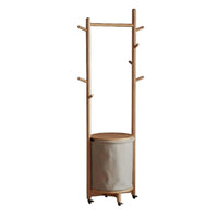 Rolling Coat Rack with Hamper Mobile Design Rolling Clothes Rack with Shelf