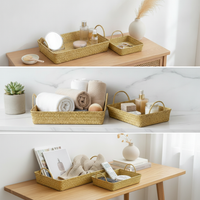 Portable Storage Basket with Handle for Bedroom Desktop Bathroom Towels Dirty Clothes Organization