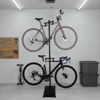 Double Cycle Hanger Space Saving Standing Bike Stand Stable Base Freestanding Bike Rack for Indoor, Apartment