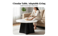 2 Pieces Round Nesting Coffee Tables Space Saving Round Nesting Table Set Easy to Clean Food-Safe Surface for Bedroom, Office