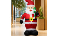 Standing Inflatable Santa with Candy Cane Easy Storage Santa Inflatable Lightweight Christmas Decoration Festive for Lawn, Porch
