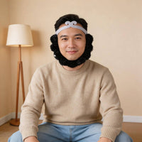Cartoon Character Head Mask Comfortable Fit Dark Beard Headpiece Lightweight