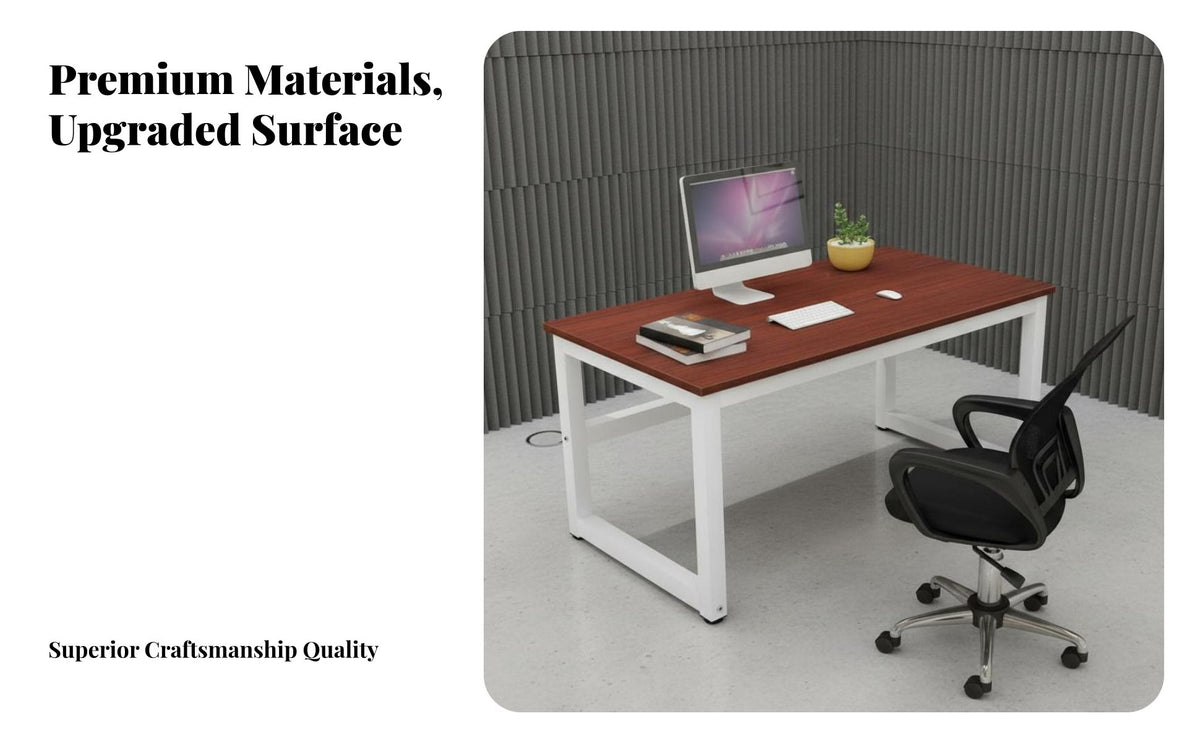 Spacious Desktop Computer Desk Sturdy and Long-Lasting Gaming Desk Heavy Duty Large Writing Table Easy to Clean for Streamers, Telecommute Workers, Students, Dorm Room, Bedroom