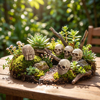 20 Pieces Miniature Skulls Textured Skull Ornaments Resin Skulls Tiny Tabletop Ornaments Small for Crafters, Halloween