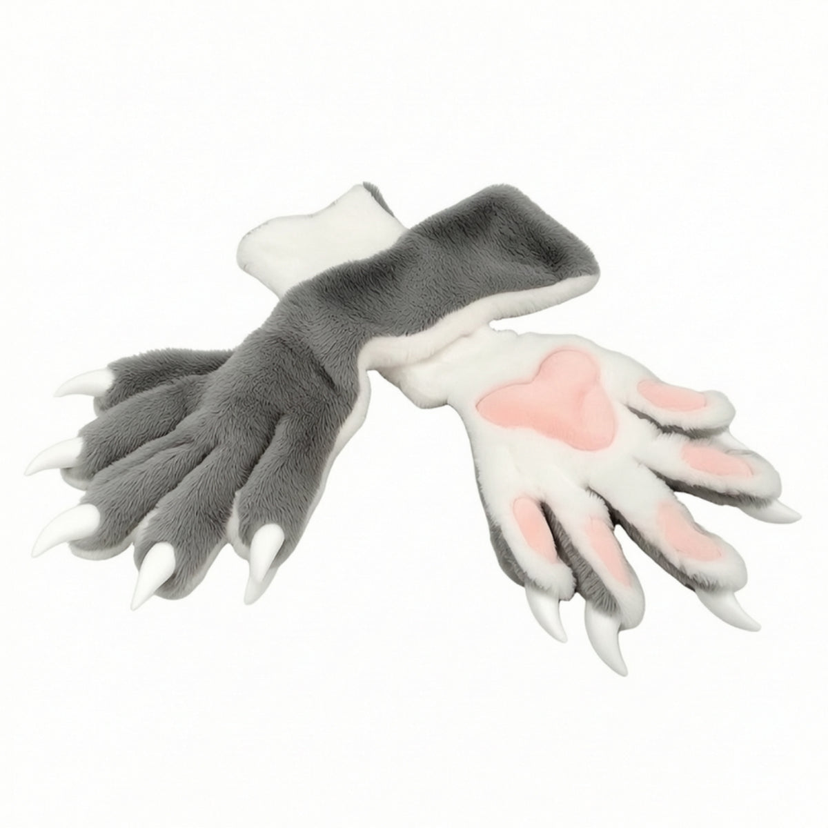 Cosplay Paw Gloves Clawed Paw Gloves with Claws Textured Pile Soft Animal Paws for Furries, Conventions