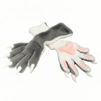 Cosplay Paw Gloves Clawed Paw Gloves with Claws Textured Pile Soft Animal Paws for Furries, Conventions
