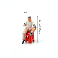 Seated Figure with Stool Painted Figurine Mini for Hobbyists