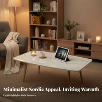 two-levellevel Rectangular Table Minimalist Design Living Room Furniture Nordic Inspired Light Luxury Aesthetic for Lounge Area