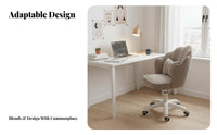 Upholstered Shell Chair with casters effortlessRolling Casters Vanity Stool