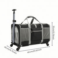 Wheeled Pet Carrier Soft-Sided Pet Carrier with Wheels Foldable for Small Dogs