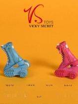 VSTOYS 19xg43 1/6拉链中靴 鞋子适合女兵人连脚素体 空心靴 皮靴