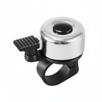 Clamp Mount Compact Bike Bell Metal Dome Handlebar Bell Push Button Bike Accessory Black Finish