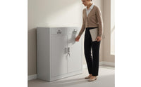 Metal Office Cabinet Double Door Lockable Storage Cabinet Low Profile