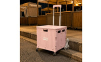 Pull Rod Portable Utility Wagon Wheeled Foldable Wagon with Wheels Foldable Utility Carrier for Market Stall, Shopping