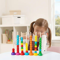 Color Sorting Assembling Toy Hand-Visual Coordination Training Counting Assembler Game Color Matching Game Early Math Learning