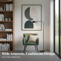 Curved Rear Tub Chair Comfortable Rearrest Upholstered Barrel Armchair Versatile Use Ergonomic Design for Students, Home Office