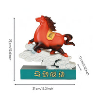 Running Horse Figurine Freestanding Desk Horse Statue Success Symbol Home Decor for Office