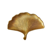 Golden Ginkgo Leaf Tray Decorative Iron Tray with Gold Finish Stylish Jewelry Dish Lightweight for Bathroom Counter