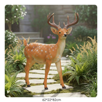 7 Pieces Decorative Deer Statue Hand Painted Realistic Deer Statue Weather-Resistant for Outdoor