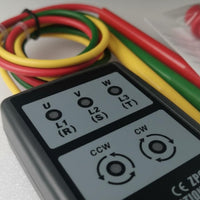 LED and Buzzer Indication Three Phase Sequence Indicator Double Insulated Leads Phase Sequence Indicator Alligator Clips Included
