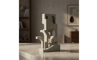 Architectural Sculpture Stone-Like Sculpture with Staircase Shapes Minimalist